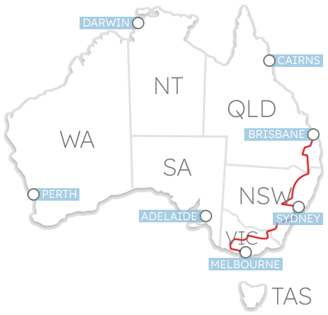 Map Brisbane To Melbourne 